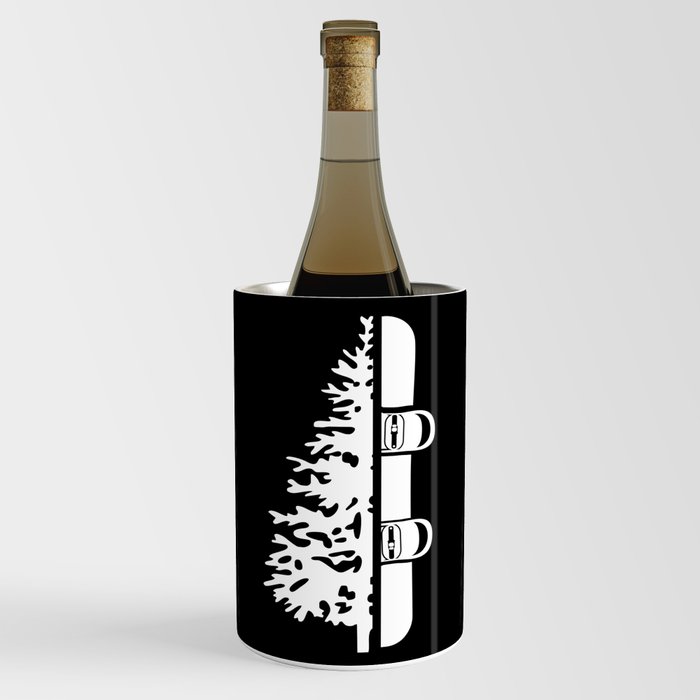 Snowboarding Tree Snowboarder Winter Wine Chiller
