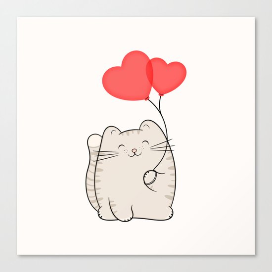 Eli, the love cat Canvas Print