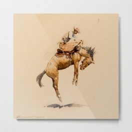 Bucking Bronco by Edward Borein Metal Print | Bucking, Etching, Cowboys, Vaquero, Painting, Bronco 