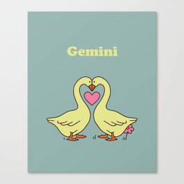 Gemini Zodiac Goose Canvas Print
