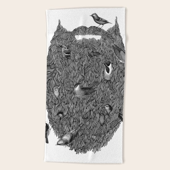Bird Beard Beach Towel