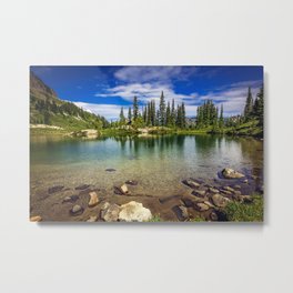 Mountain Lake in the Mt Rainier National Park Metal Print
