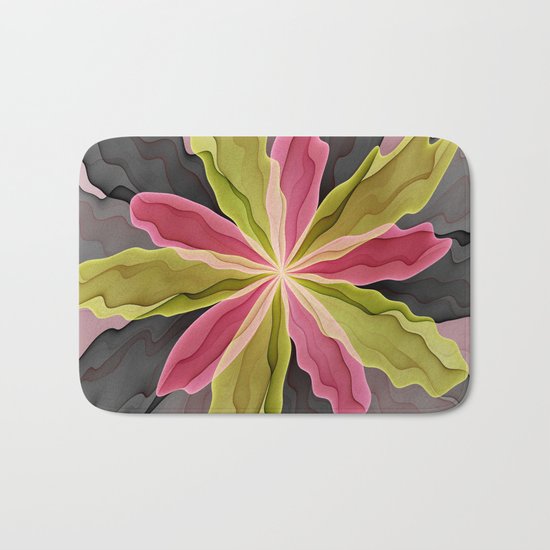 No Sadness, Joy, Fantasy Flower Bath Mat