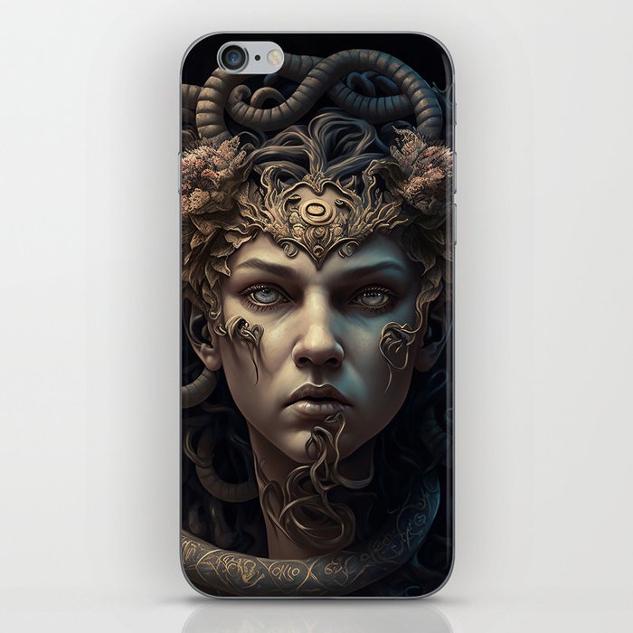 Creepy spooky beautiful medusa with serpents snakes iPhone Skin
