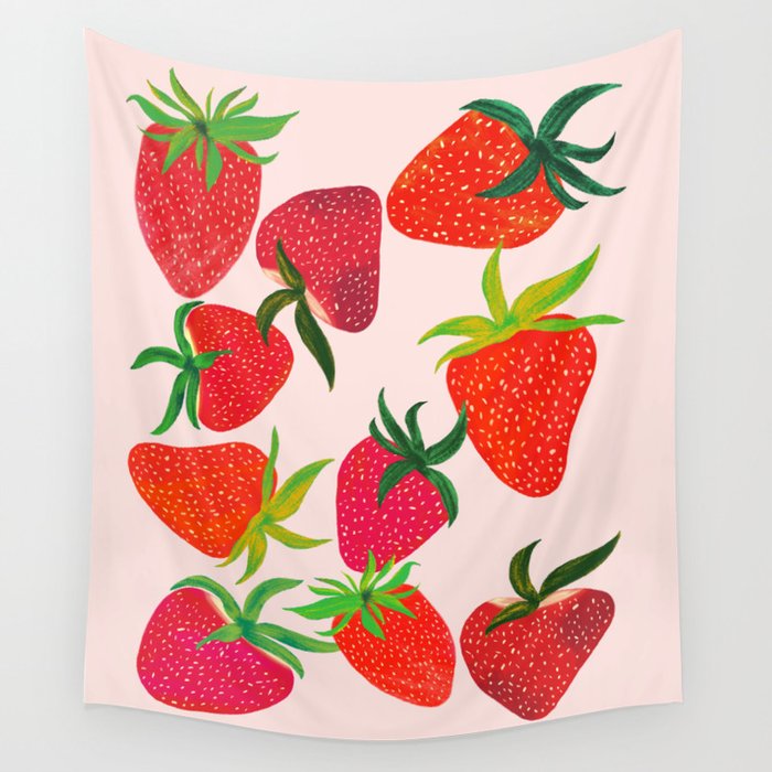 Strawberry Harvest Wall Tapestry