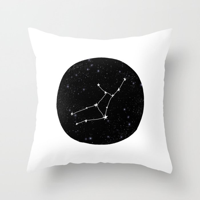Virgo star sign zodiac star chart constellation black and white Throw ...