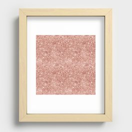 Luxury Rose Gold Sparkly Sequin Pattern Recessed Framed Print