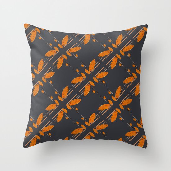 Orange chamomiles Throw Pillow