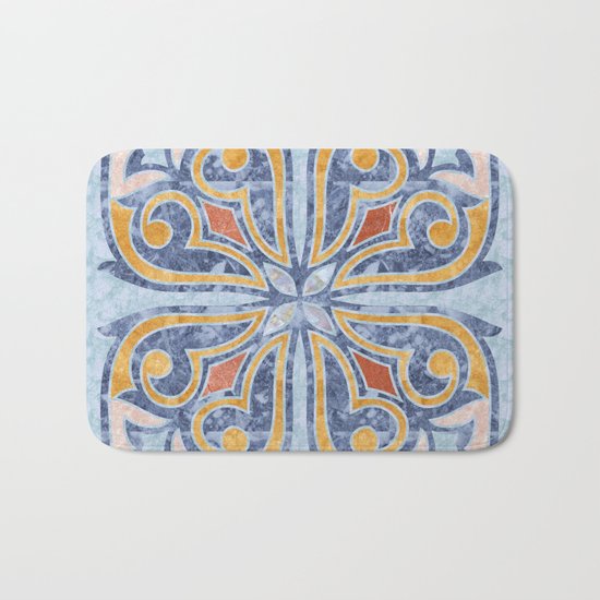 Blue Oriental Tile 04 Bath Mat