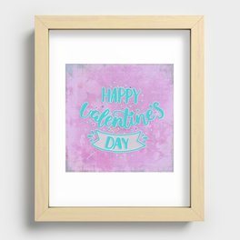 Happy Valentines Day Gift Art Recessed Framed Print