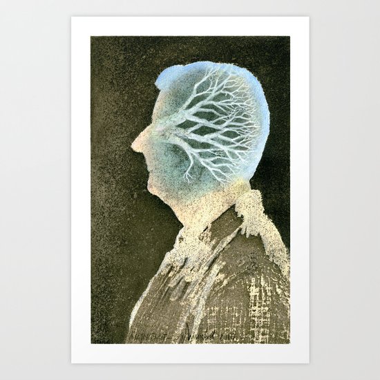 Self-portrait with a tree Art Print