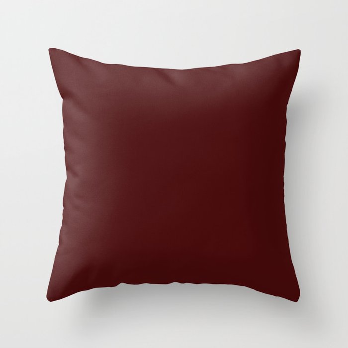 Simply Maroon Red Throw Pillow