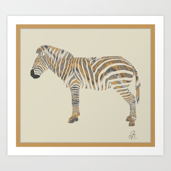 Chevron Zebra Art Print