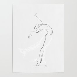 'FLIGHT', Dancer Line Drawing Poster