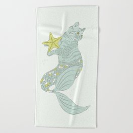 Purrmaid Beach Towel