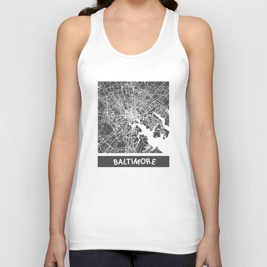 Baltimore map Unisex Tank Top
