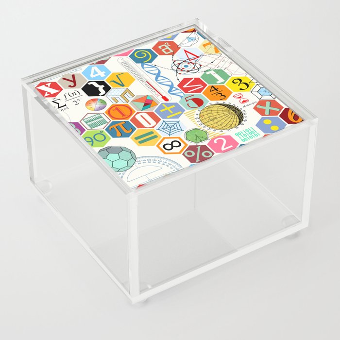Math in color (white Background) Acrylic Box