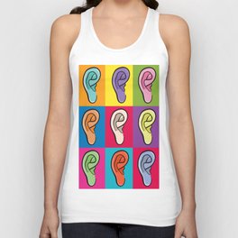 Outer Ear Pop Illustration  (Bright) Unisex Tank Top