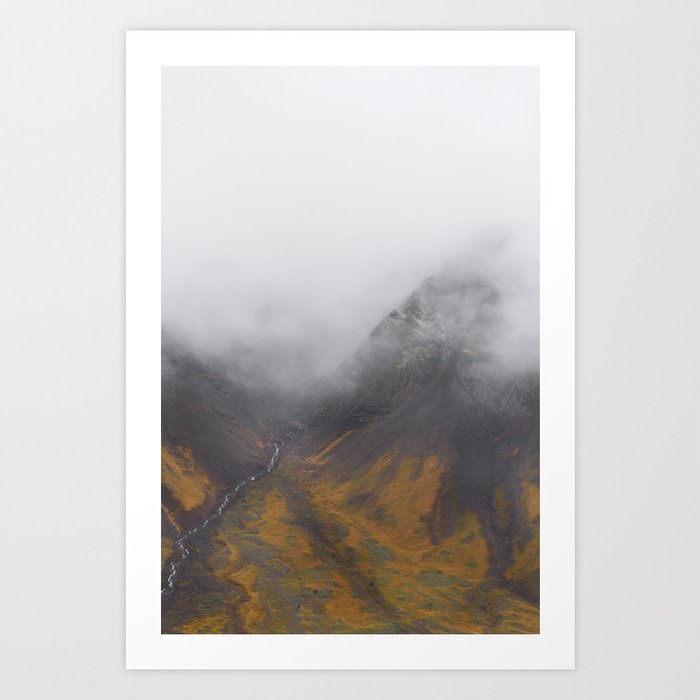Misguided Ghosts Art Print | Photography, Digital, Iceland, Mountain, Fog, Esjan, Photography