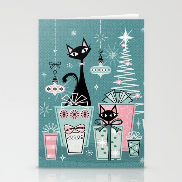 Vintage Kitty Christmas II sxs6- ©studioxtine Stationery Cards