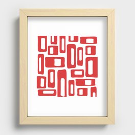 Mid Century Modern Retro Style Abstract Pattern 336 Mid Mod Red Recessed Framed Print