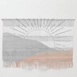 Pink and gray landscape Wall Hanging