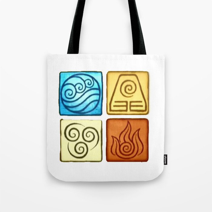 Avatar The Last Air Bender Four Elements Tote Bag