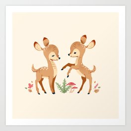 forest animals pattern Art Print