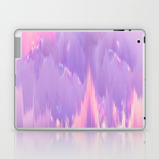 Modern Abstract Pink Lavender Brushstrokes Ombre Laptop & iPad Skin
