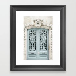 Parisian Door in Pale Blue - Paris Travel Photography Framed Art Print