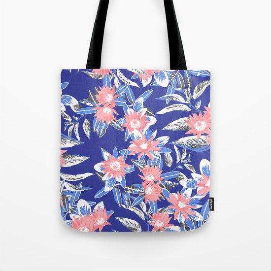 Vintage Flower Pattern Tote Bag