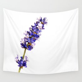 Mediterranean Lavender on White Wall Tapestry