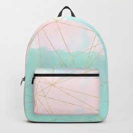 Watercolor abstract and golden triangles design Backpack