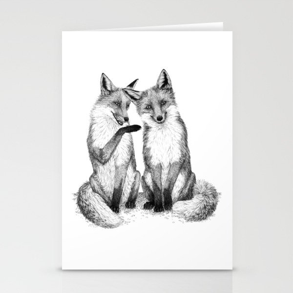 Gossip foxes Stationery Cards