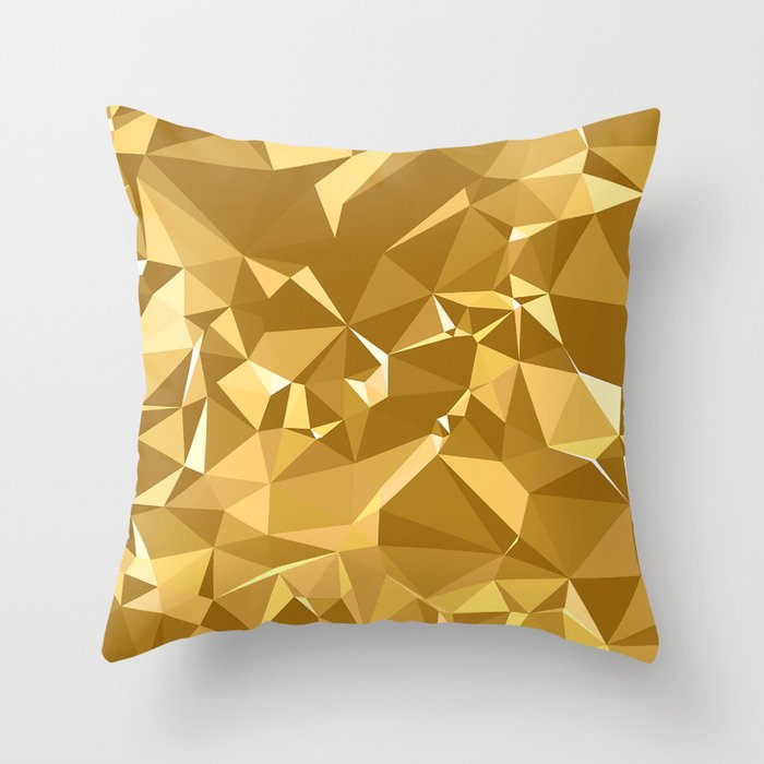 Gold Triangles Throw Pillow