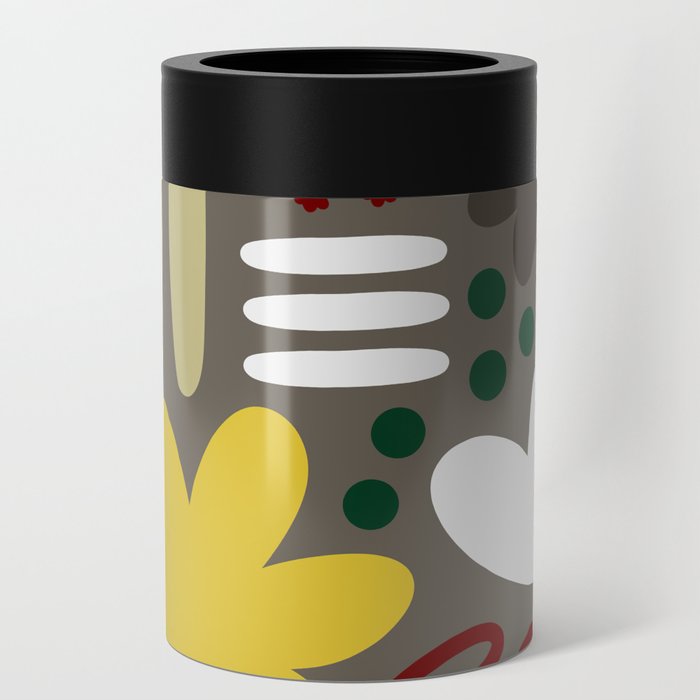 Abstract vintage color shapes collection 3 Can Cooler