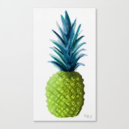 Blue Green Pineapple Canvas Print