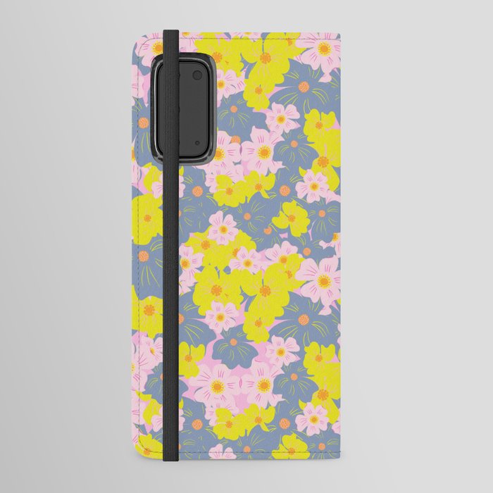 Pastel Spring Flowers On Pink Android Wallet Case