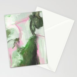 Abstract Woman Green Stationery Card