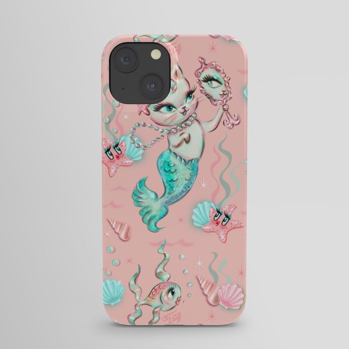 Merkittens with Pearls on blush iPhone Case