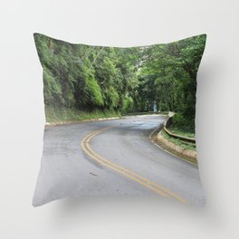 Brazil Photography - Curving Road Going Through The Rain Forest Throw Pillow