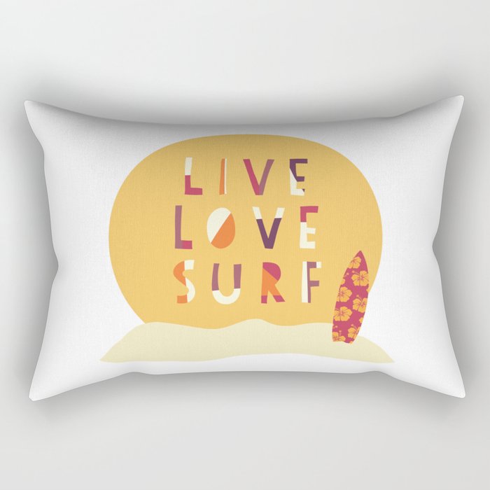 Live Love Surf Surfer girl slogan Rectangular Pillow