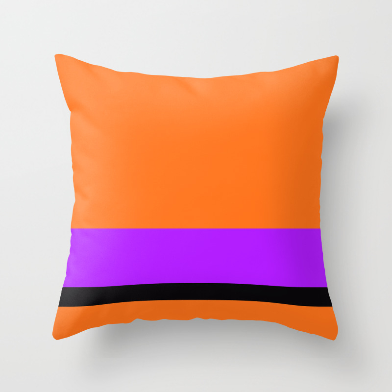 Solid Color Orange W Purple And Black Divider Lines Halloween