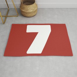 7 (White & Maroon Number) Area & Throw Rug