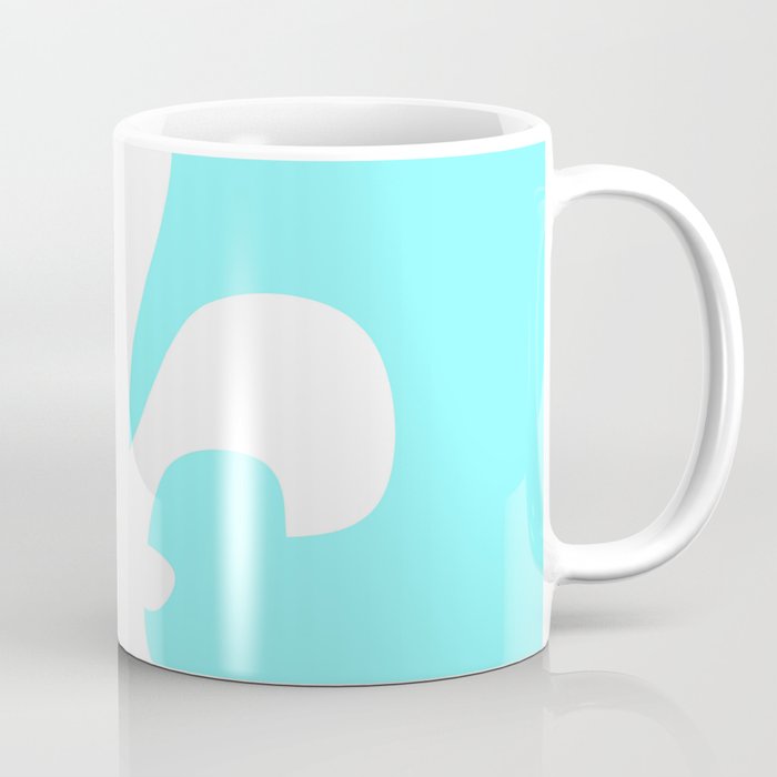 Fleur de Lis (White & Aqua) Coffee Mug