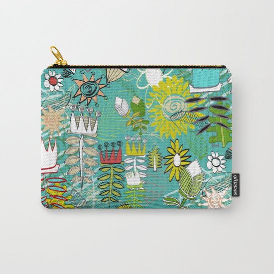 wired weed turquoise blue Carry-All Pouch