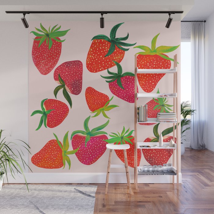 Strawberry Harvest Wall Mural