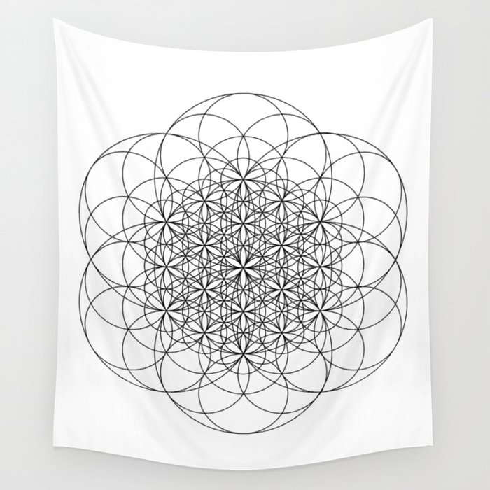 Flower of life sacred geometry Wall Tapestry