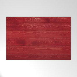 Red wooden background Welcome Mat