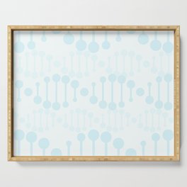 DNA genetics seamless pattern. Blue background. Chromosomal genetic spiral illustration Serving Tray